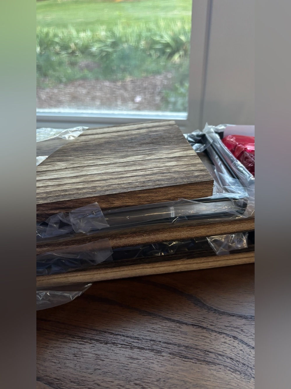 Wood Grain of 3 Wall Shelves in Brown